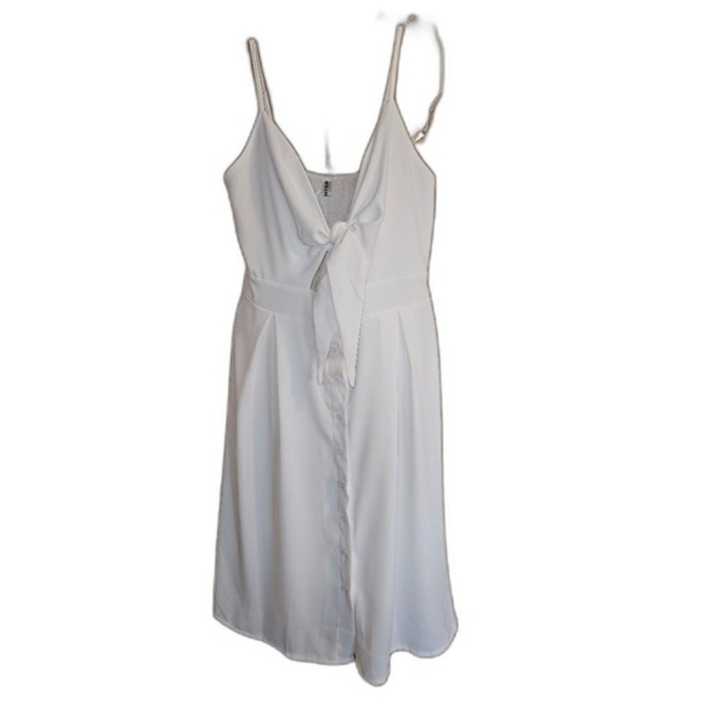 NEW Ecowish White Cut Out Midi Dress Large Summer Resort Coastal Bridal Shower